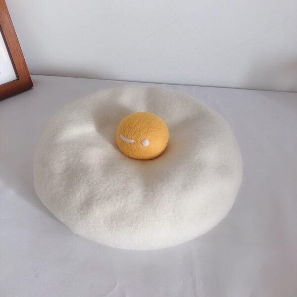 Thin Breathable Cute Poached Egg Beret - Image 6