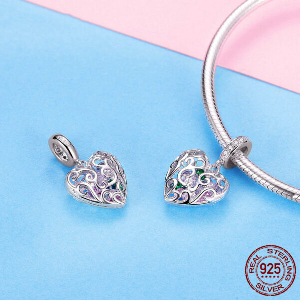 Throbbing Heart Sterling Silver Heart Pendant Fashion - Image 3