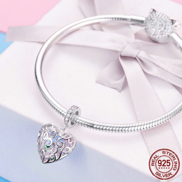 Throbbing Heart Sterling Silver Heart Pendant Fashion - Image 5