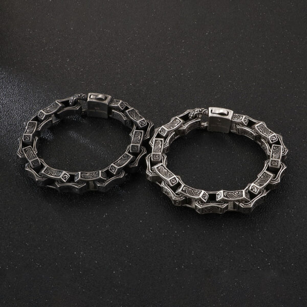 Retro Totem Punk Men's Titanium Steel Bracelet