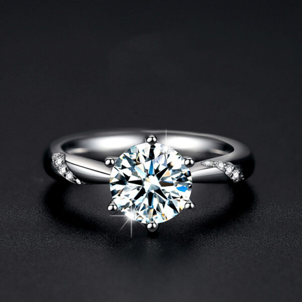 Sterling silver gold-plated moissanite ring - Image 2