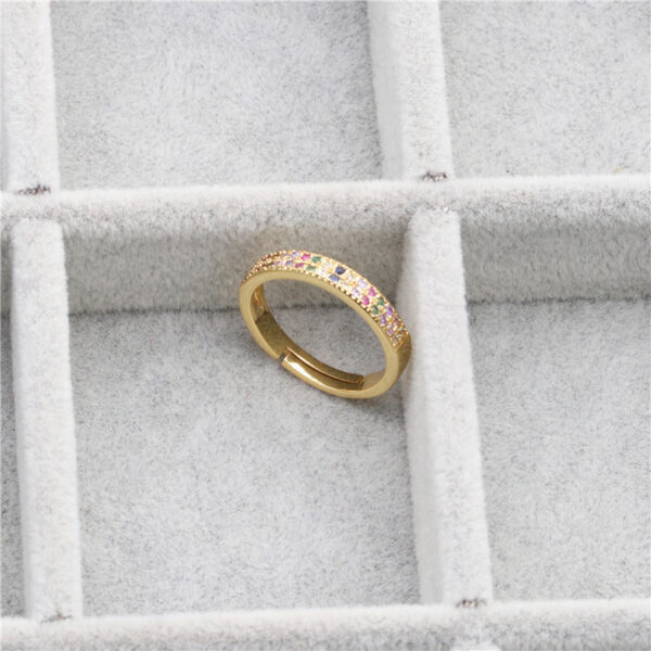 European And American Colored Gemstone Eye Ring - Image 3