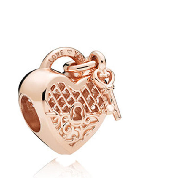 S925 Sterling Silver Rose Gold Bead Charm Pendant - Image 5