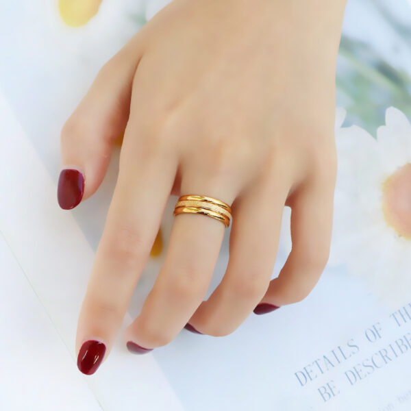 Titanium Steel 18k Gold Tail Ring - Image 4