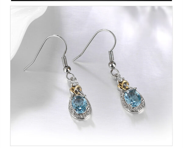 Fine Jewelry S925 Sterling Silver Blue Sapphire Earrings - Image 5