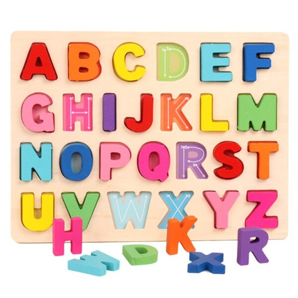 Kids Wooden 3D Alphabet Puzzle Board - Image 3