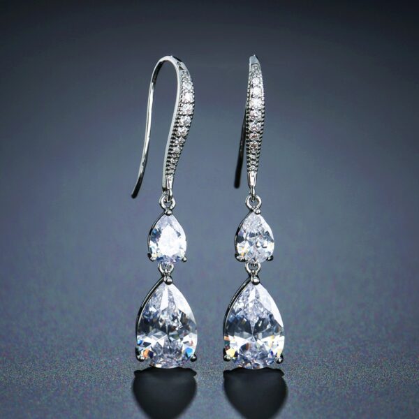 RAKOL Simple Long Exquisite Water Drop Zircon Female Simple Banquet All-match Earrings - Image 6