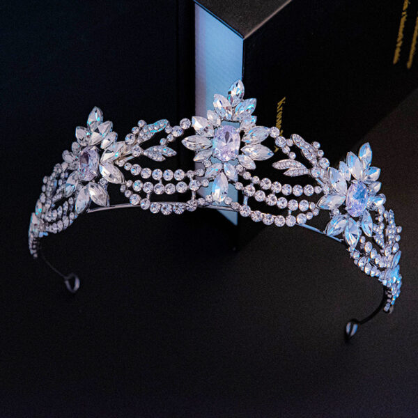 New European And American 3A Zirconia Bridal Wedding Crown - Image 4