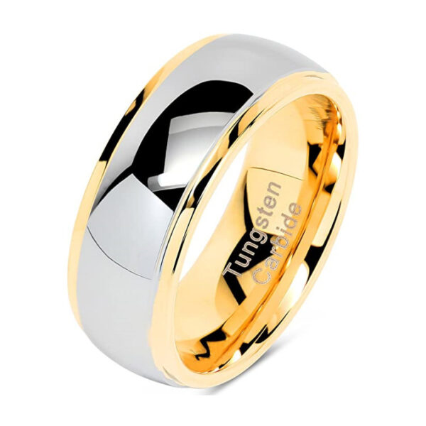 Fashion Tungsten Steel Ring Curved Line Gold - Image 5