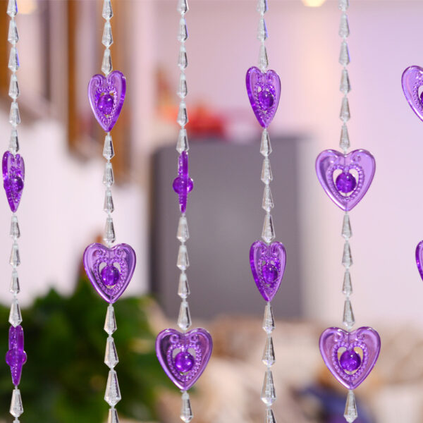 Household Plastic Crystal Acrylic Door Chain Decoration - 130x90, Transparent purple