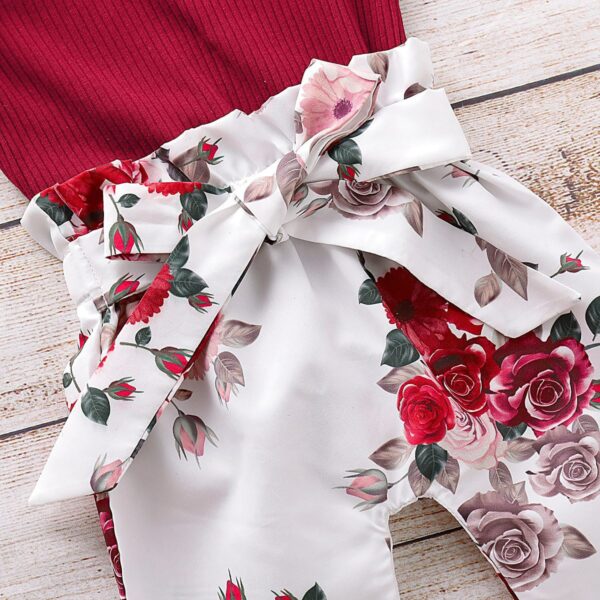 Baby Girl's Roses Printed Clothing Set - Image 5