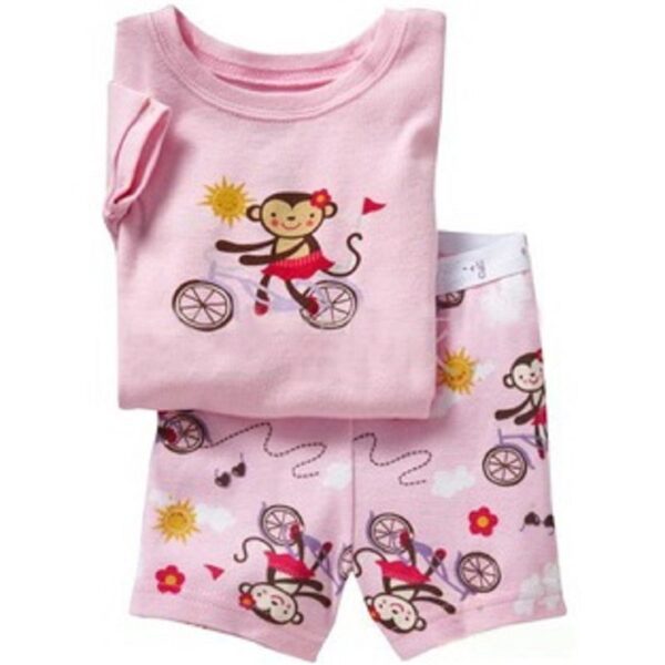 Baby Girl’s Summer Cat Printed Clothing Set - Image 2