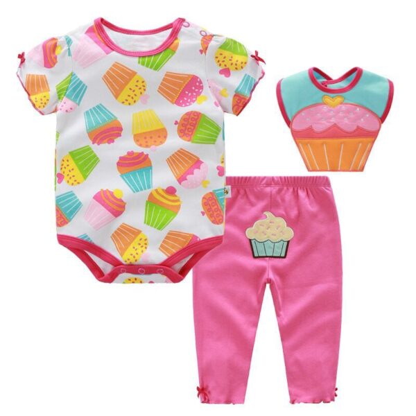 Baby Girl's Bright Cotton Clothes Set - Image 2