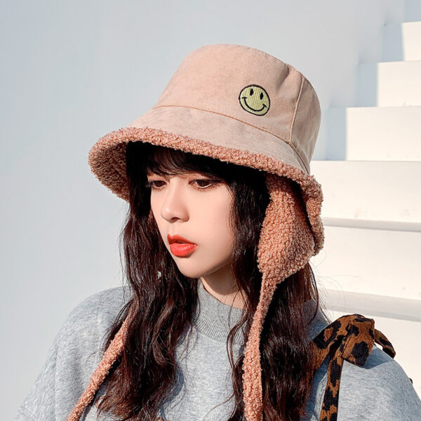 Lamb Velvet Double-Sided Fisherman Hat Female Windproof Cap