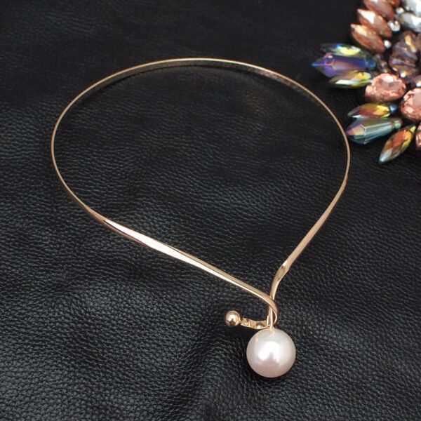 Women's Minimalistic Necklace Decorated with Pearl - Image 5