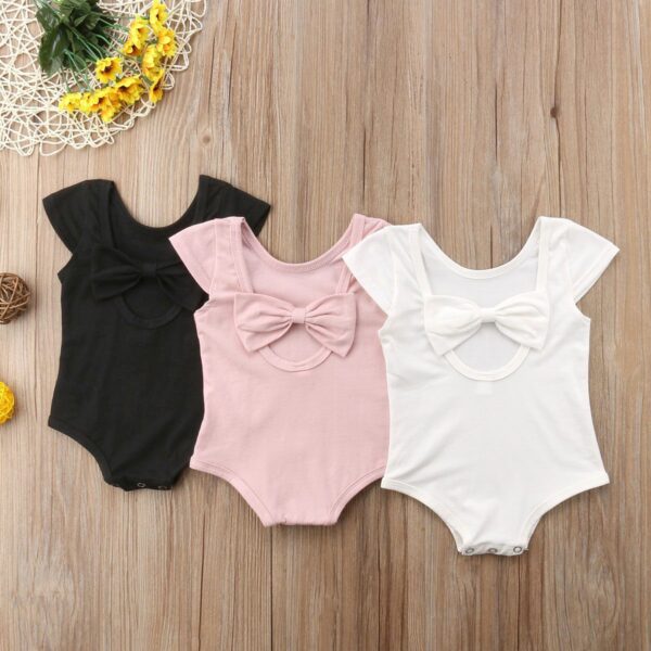 Baby Girl's Bow Romper - Image 2