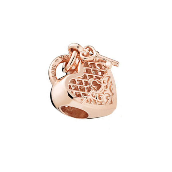 S925 Sterling Silver Rose Gold Bead Charm Pendant - Image 2