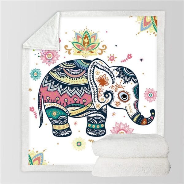 Super Soft Elephant Pattern Blanket - Mix
