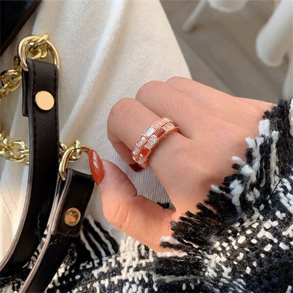 Snakebone Ring Sterling Silver 18k Gold Plated
