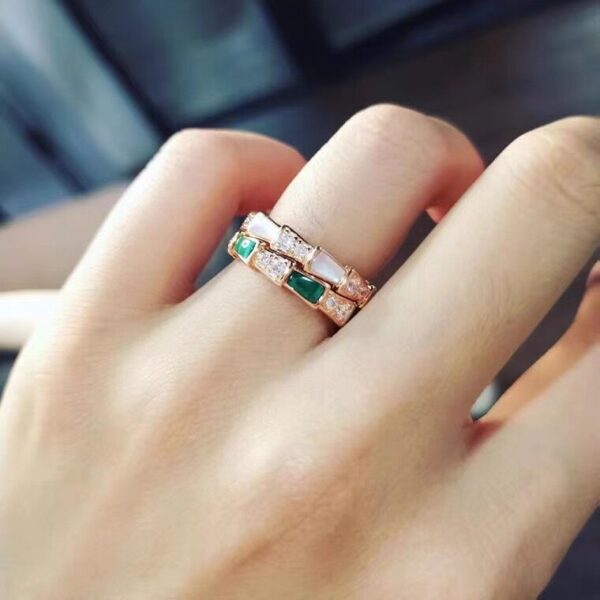 Snakebone Ring Sterling Silver 18k Gold Plated - Image 7