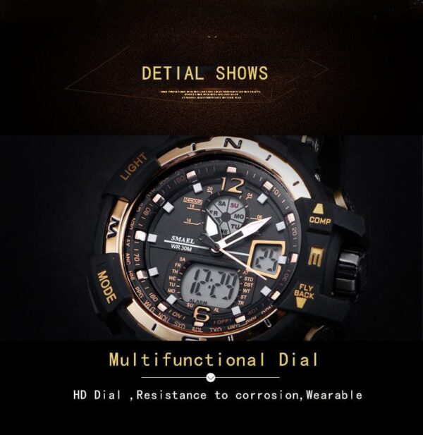 Digital Quartz Sports Watches With Dual Display for Men - Image 3