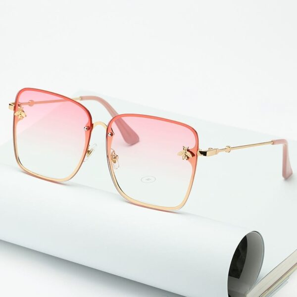 Oversized Rimless Square Shaped Sunglasses - Image 3