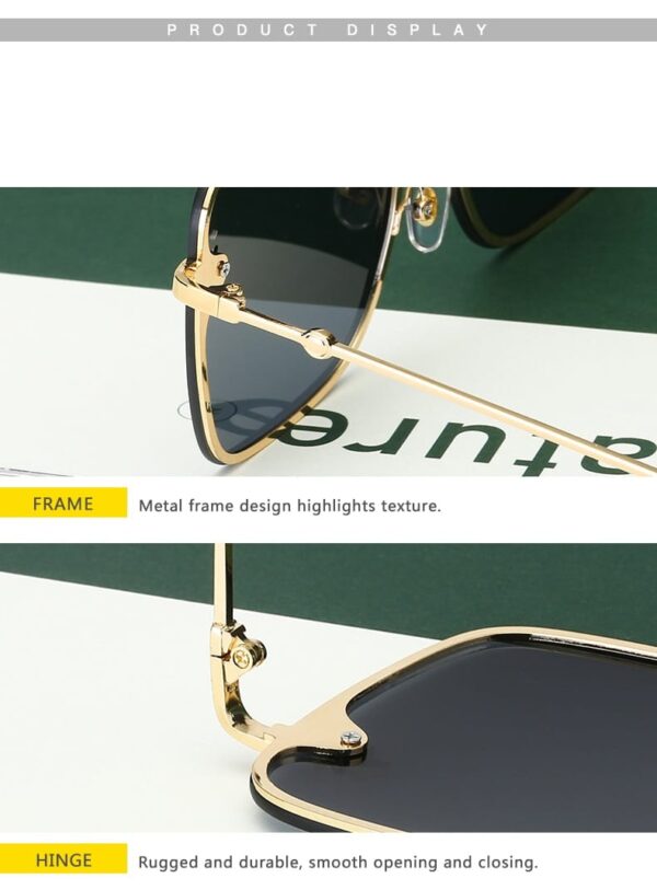 Oversized Rimless Square Shaped Sunglasses - Image 6