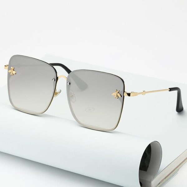 Oversized Rimless Square Shaped Sunglasses - Image 2