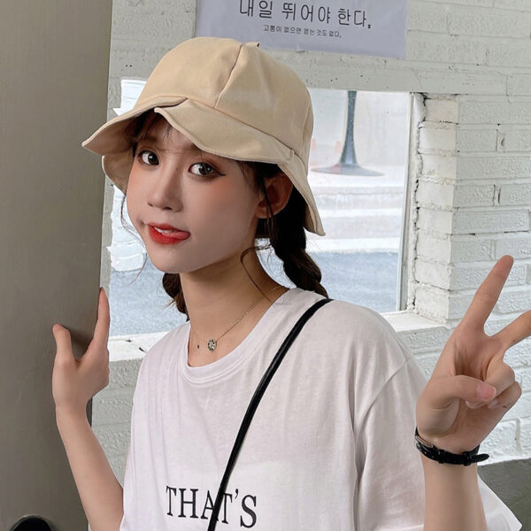 Flower Fisherman Hat Female Sweet And Cute Sunscreen Shade Student All-match Solid Color - Image 3