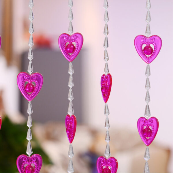 Household Plastic Crystal Acrylic Door Chain Decoration - 70x90, Transparent rose