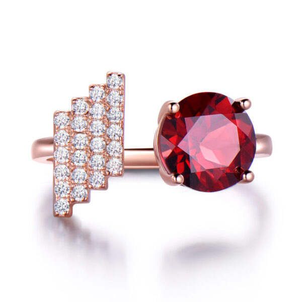 Adjustable Ring With Blue Topaz Gemstone Opening - Image 2