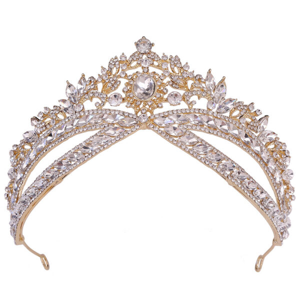 Wedding Crown Headdress Bridal Rhinestone Wedding Style Crown Accessories - Image 4
