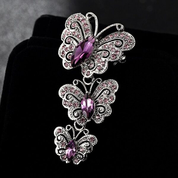 Women's Vintage Style Butterflies Brooch - Image 2