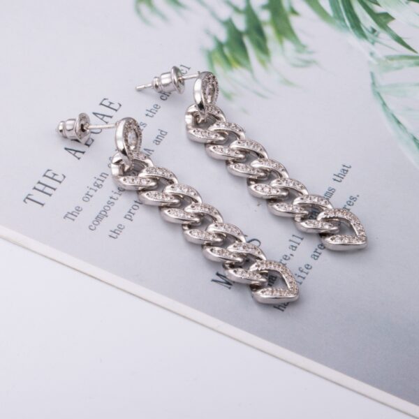Zircon Chain Long Cuban Chain Chain Stud Earring Chain - Image 4
