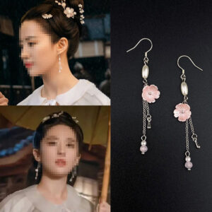 Ancient Style Earrings Chinese Style Song Dynasty Ear Jewelry Pearl - 1ZhuYushan Tea