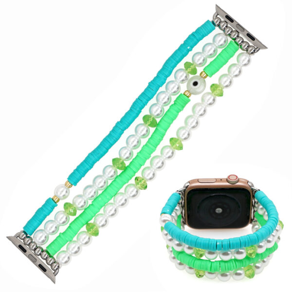 Soft Pottery Glass Pearl Beaded Jewelry Watch Strap - Image 6