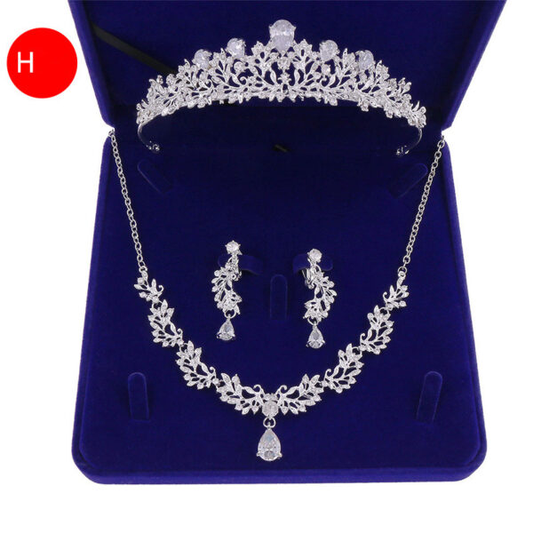 Bridal Headwear Crown Pearl Wedding Necklace Earrings Jewelry Set - Image 10