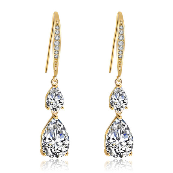 RAKOL Simple Long Exquisite Water Drop Zircon Female Simple Banquet All-match Earrings - Image 7