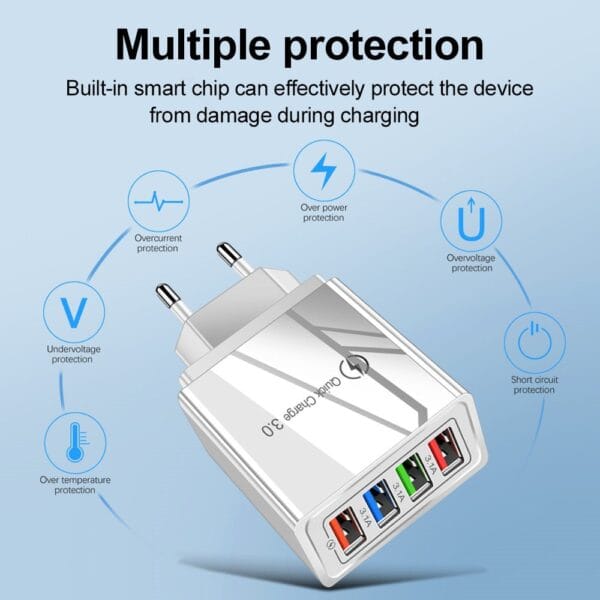 USB Charger Quick Charge 3.0 4 Ports - Image 4