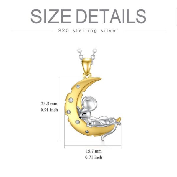 Crescent Moon Sleeping Mice Mouse in Sterling Silver - Image 5