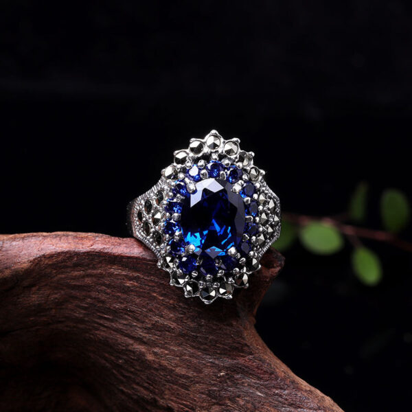 Women's Cut Pomegranate Red Ring - Image 4
