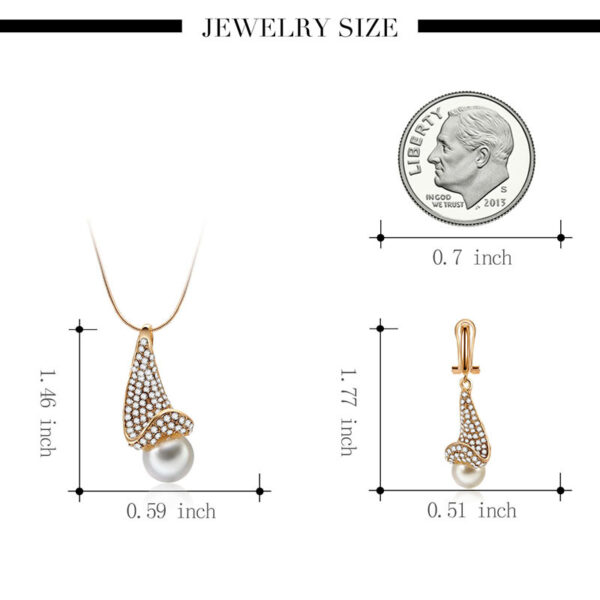 Fashion Simple Alloy Pearl Necklace Two-piece Earring Jewelry Set - Image 5