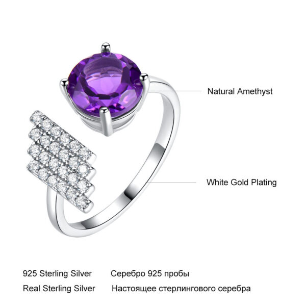 Adjustable Ring With Blue Topaz Gemstone Opening - Image 5