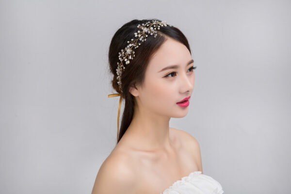 Pure Handmade Gold And Silver Crystal Bridal Hair Accessories - Image 5