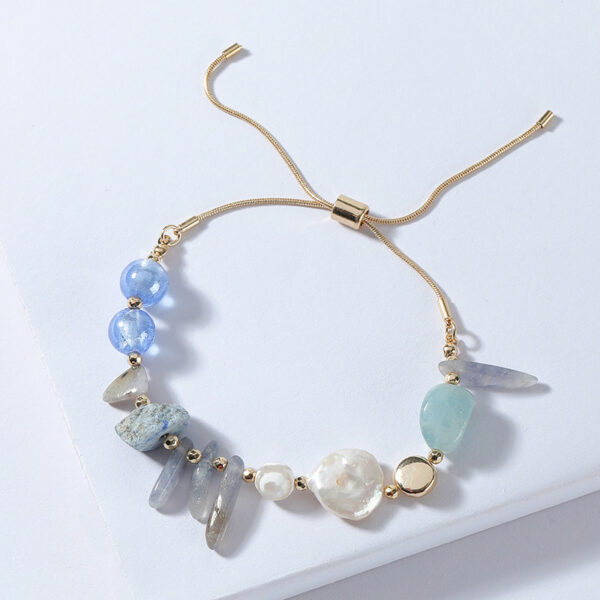 European And American Fashion Jewelry Original Freshwater Pearl Stone Snake Chain Pulling Rope Bracelet