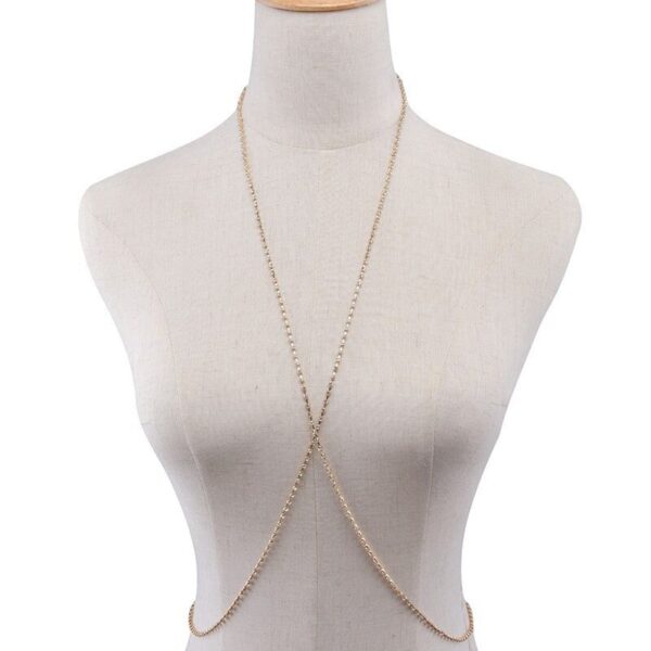 Women's Shiny Long Rhinestone Body Chain - Image 2