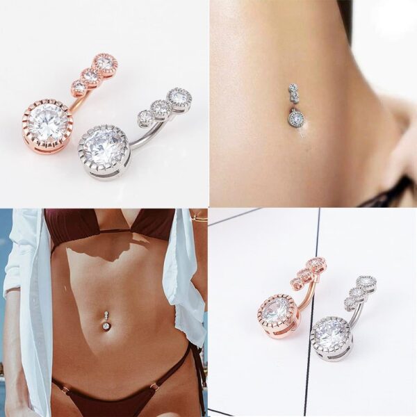 Women's Boho Style Silver / Gold Belly Button Ring - Image 6