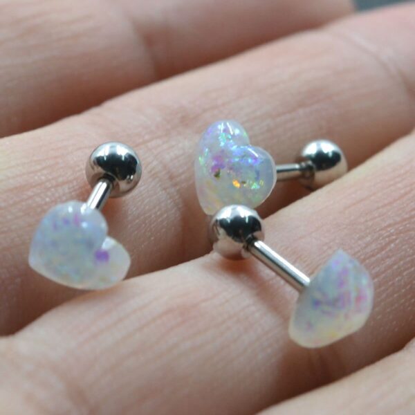 Cute Crystal Heart Piercing for Tongue - Image 2