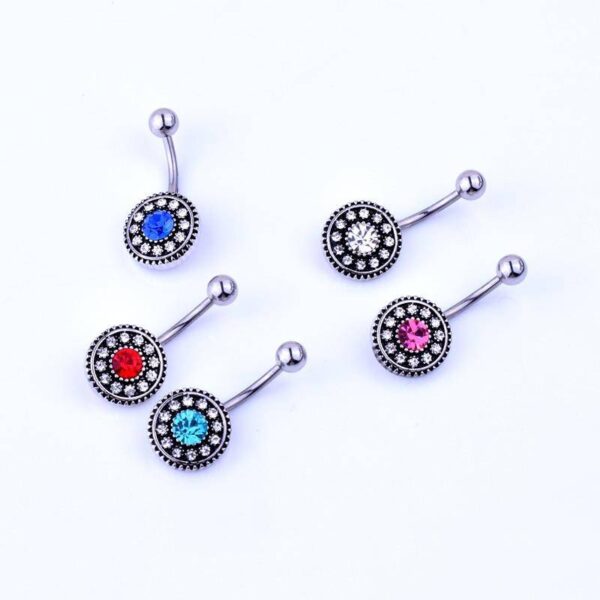 Belly Button Crystal Round Rings - Image 2