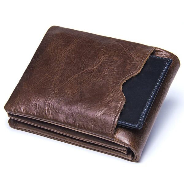 Men's Retro Leather Trifold Wallets - Image 4